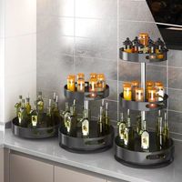Étagère de rangement multifonctionnelle à 360 degrés, style moderne, double niveau, pour épices de cuisine, assaisonnement ménager