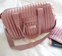 Personal isierte Velvet Weekender Overnight Duffle Bag mit geste ppter Sport reisetasche mit kleiner Tasche