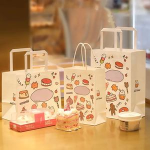 Custom Food Takeout Packaging Kraft Paper <b>Bag</b> Restaurant Coffee Fast Food Takeaway Paper <b>Bag</b> With Handle - Product Image 5