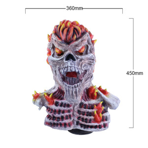 หน้ากากยางลาเท็กซ์รูปหัวกะโหลกผีขี่ม้าพ่นไฟ สินค้าขายดีข้ามพรมแดน สำหรับแต่งกายฮาโลวีน ทำเองได้ - Product Image 5