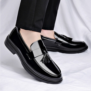 Zapatos de PU para Hombre, Formales de Negocios, Casuales, con Suela Suave, Negros, Cómodos, Versátiles, que Aumentan la Altura, Zapatos de Novio para Boda - Product Image 4