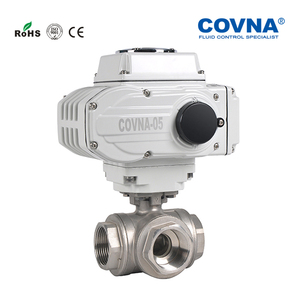 วาล์วบอลไฟฟ้าแรงดันสูงพิเศษ Covna Manufacture DN25 1 นิ้ว AC220V สแตนเลส 3 ทาง เกลียว - Product Image 4