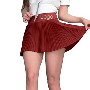 Ensemble de tennis pour femmes Jupe plissée athlétique de golf avec poches intérieures Short Ensemble de jupe de tennis à séchage rapide - Product Image 1