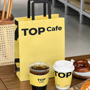 Nhà Máy Giá Tùy chỉnh màu cà phê túi giấy Quà tặng Túi Giấy Bánh bánh Túi giấy cho Takeaway bao bì - Product Image 1