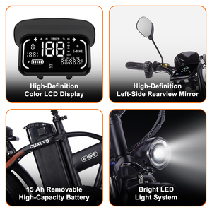 Vélo électrique pliable OUXI 48V 15AH V9 tout-terrain, stock européen, Italie, Brésil, vélo électrique, Bicicletta Elettrica, E-Bike - Product Image 2