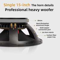 BHA Enceinte de Scène Passive Simple 15 Pouces 1200W RMS Haut-parleur Large Bande 2 Voies pour DJ Live, Église, Système Sonore Extérieur PA