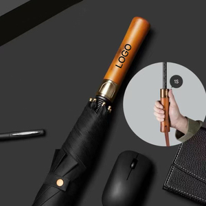 <span class=keywords><strong>Parapluie</strong></span> de golf de luxe pour <span class=keywords><strong>homme</strong></span>, cadeau d'affaires, coupe-vent, imperméable, ouverture automatique, <span class=keywords><strong>parapluie</strong></span> droit <span class=keywords><strong>avec</strong></span> poignée en bois, impression de logo personnalisée - Product Image 2
