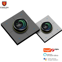 Nouveau design 2026 X3 Zigbee Tuya Interrupteur intelligent multifonctionnel à intensité variable 2 gangs avec bouton rotatif