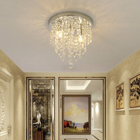 Mini Lustre en Cristal Moderne, Plafonnier LED, Luminaire à Fixation Murale, Abat-jour Perlé pour Chambre à Coucher, Salle à Manger, Couloir