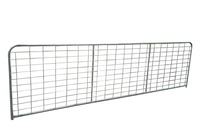 Portails de ferme robustes de 3,66 m de large, style demi-maille, avec charnières en acier au carbone galvanisé et thermolaqué, disponibles en plusieurs designs