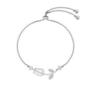 Llavero de tulipán y rosa de nuevo estilo transfronterizo para mujer, diseño de nicho a la moda, con piedra ojo de flor, aleación de zinc galvanizada DANSHUN - Product Image 6