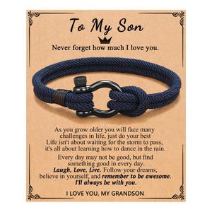 Bracelet en cordon tressé vintage de haute qualité, motif nœud d'amour infini, pour homme, pour fils - Product Image 2