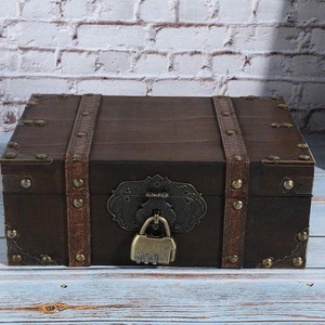 <span class=keywords><strong>Cajas</strong></span> <span class=keywords><strong>de</strong></span> <span class=keywords><strong>Madera</strong></span> con Cerradura - Cofre del Tesoro Pirata con Cerradura <span class=keywords><strong>de</strong></span> Código <span class=keywords><strong>de</strong></span> Hierro - Caja Decorativa y <span class=keywords><strong>de</strong></span> Almacenamiento para Joyas y Tesoros - Product Image 3