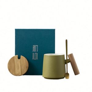 Wholesale Promotional 12Oz 450ml <b>Ceramic</b> <b>Mug</b> <b>Lid</b> Personalized Custom Coffee Cup Giveaway Gift Box Set Office Graduation Design - Product Image 1