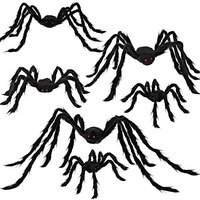 Nouvelle Décoration d'Halloween : Araignée Noire Effrayante et Réaliste pour Maison Hantée et Extérieur – Idéale pour les Fêtes d'Halloween