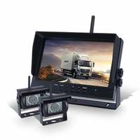 Moniteur Sans Fil 9 Pouces avec 2 Caméras, Système de Caméra de Recul Sans Fil pour Camion, Caméra Arrière pour Tous Véhicules Lourds