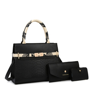 Ensemble de 3 sacs à main en PU, fermeture éclair, mode, sacs à bandoulière quotidiens pour femmes d'âge moyen - Product Image 3