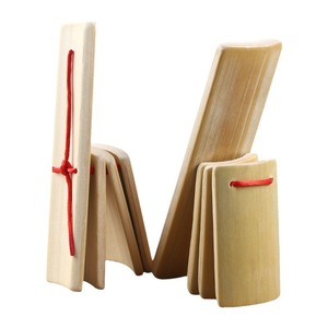 Aplaudidores de bambú para niños, 4 piezas, juguete musical sencillo sin patrones para principiantes, práctica de habilidades de actuación - Product Image 3