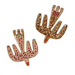 High Quality Embroidered Bullion Wire Brooch Rhinestones Luxury 3D Custom Logo Color <b>Sew</b>-On/<b>Pin</b>-On Options Nonwoven Felt Fabric - Product Image 1