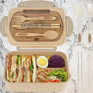 Scatola per il <span class=keywords><strong>pranzo</strong></span> <span class=keywords><strong>in</strong></span> paglia di grano per impiegati, togli il Lunch Box riscaldamento a microonde, scatola per il <span class=keywords><strong>pranzo</strong></span> portatile giapponese compartimentata - Product Image 6