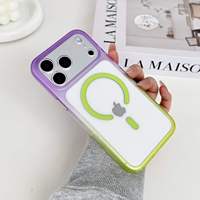 Nouvelle coque de téléphone PC 2026 à blocs de couleur, finition mate, magnétique et protectrice pour iPhone 18 Pro Max, compatible avec la charge sans fil
