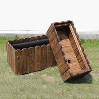 Étagère à fleurs en bois d'extérieur, grand bac à plantes pour jardin, style américain, pin