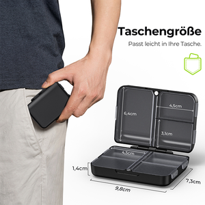 Wholesale Black <b>Slim</b> Folding Design Long-Lasting Hinges Compact Travel Daily Pill Organizer For Business Travel Kits - Product Image 4