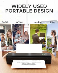 Imprimante portable sans fil Bluetooth, imprimante thermique A4 8,5 x 11 pouces, papier thermique pour applications de bureau et d'art corporel - Product Image 5