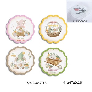 ชุดจานรองแก้วเรซิ่นเคลือบสีรักษ์โลก <span class=keywords><strong>4</strong></span> ชิ้น พร้อมลวดลายดอกไม้สีสันตามสั่ง รูปทรงสี่เหลี่ยมจัตุรัสและสี่เหลี่ยมผืนผ้า สำหรับตกแต่งบ้าน - Product Image 2