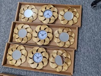 Miroirs et Horloges 3 Pièces en Ensemble, Décoration Murale de Mode pour la Maison