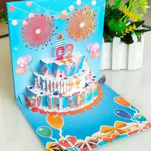 Carte <span class=keywords><strong>de</strong></span> musique 3d Gold Crown Led Fireworks Purple Pink Happy Birthday Cadeau pour maman, femme ou fille avec des ballons - Product Image 4