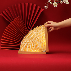 Ventilateur pliable en papier PE imperméable moderne Lumière LED portable pour chambre ou salon Disponible en bleu rouge ou blanc - Product Image 2