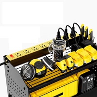Support mural à 4 niveaux pour perceuse Organisateur d'outils électriques modulaires avec station de charge