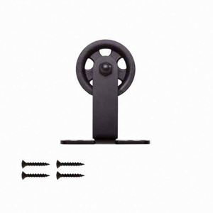 Kit de Herrajes para Puerta Corredera Tipo T WEKIS, Diseño Rústico Industrial en Negro, Acero y Latón Resistente para Exteriores y Sala de Estar - Product Image 2