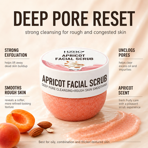 <span class=keywords><strong>Gommage</strong></span> <span class=keywords><strong>Visage</strong></span> à l'Abricot Marque Blanche - Exfoliant Naturel à la Poudre de Graine d'Abricot pour Peaux Ternes, Faible MOQ, Pot et Étiquette Personnalisés - Product Image 1