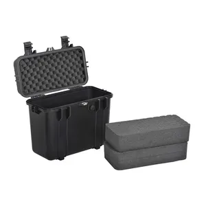 Black Hard Pp Plastic Carry Flight Case Waterproof Hard Toolcase Protective Equip Case