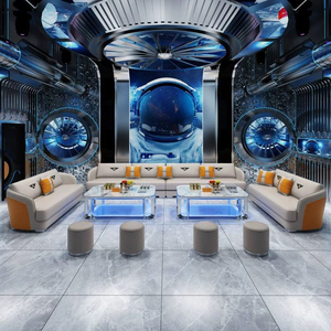 Divano Moderno in Pelle PU per Night Club, Lounge <span class=keywords><strong>VIP</strong></span>, Arredamento per Bar e Hotel, Divano Modulare con Illuminazione LED per KTV - Product Image 4