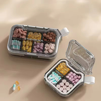 MEMOSAN BS1361J Boîte de rangement portable en silicone et plastique pour pilules, 7 jours, pour les voyages, les compléments vitaminiques et les médicaments