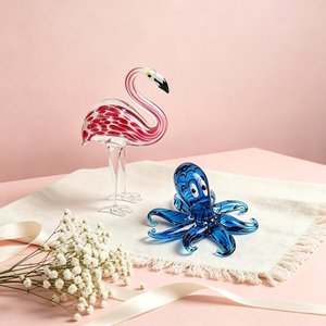 Figuras de Flamenco y Pulpo de Cristal Hechas a Mano, Decoración Art Deco, Adorno de Mesa para Decoración del Hogar, Bodas y Bautizos - Product Image 2