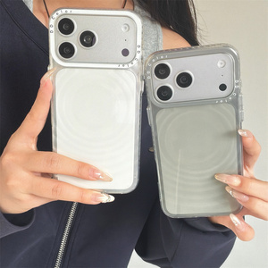 Custodia Protettiva Minimalista Elegante con Texture Trasparente a Onde d'Acqua per <span class=keywords><strong>iPhone</strong></span> 17 <span class=keywords><strong>Pro</strong></span> <span class=keywords><strong>Max</strong></span> 16 15 <span class=keywords><strong>14</strong></span>, Cornice Colorata - Product Image 5