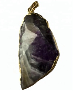 Pendentif en perle d'améthyste en laiton druse, 50 pièces, bon marché, vente en gros - Product Image 2