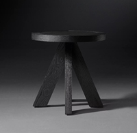 Mobilier de salon minimaliste style américain table d'angle circulaire en bois massif côté hôtel quelques villas mobilier personnalisable