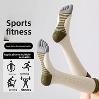 Chaussettes de compression antidérapantes à cinq orteils pour femmes - Coton respirant pour le Pilates en intérieur et les activités de saut à la corde