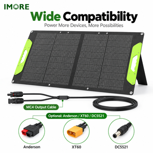 Panel Solar Plegable de 100W, Módulo de Carga Monocristalino Portátil IP67, Energía de Emergencia para Exteriores, Camping y Viajes - Product Image 2