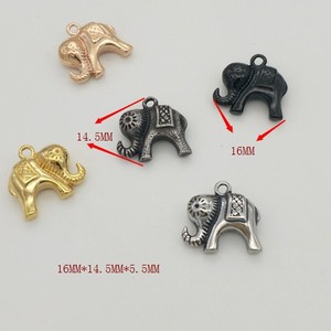 Yunnique – pendentifs en forme d'éléphant, 16mm, 14.5mm, breloques en acier inoxydable pour la fabrication de bracelets, accessoires de bijoux à faire soi-même - Product Image 2