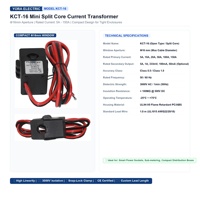 Ready to Ship KCT-50 Split Core Current Transformer 600/5A 50mm Hole Class 0.5 AC Current Measurement Sensor in Stock