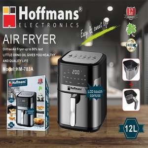 Friteuse à air Hoffmans Easy Clean antiadhésive 12L 2400W avec panier amovible, faible niveau sonore, appareil de cuisine électrique - Product Image 4