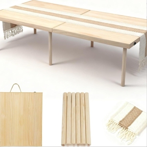 <span class=keywords><strong>Mesa</strong></span> Plegable de <span class=keywords><strong>Madera</strong></span> Sólida Estilo Europeo Americano Moderno STG, Muebles Plegables Portátiles para Exteriores, Playa y <span class=keywords><strong>Picnic</strong></span> con Mantel - Product Image 2