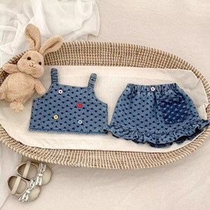 Sommer Baby Mädchen Kinder Jeans-Anzug Niedliches Ärmelloses Top mit Rock 2-teiliges Set Süße Kinderkleidung - Product Image 4