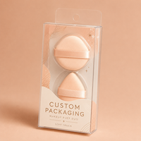 Boîte en PVC transparent imprimée en gros pour éponge de maquillage, emballage pliable en PET transparent